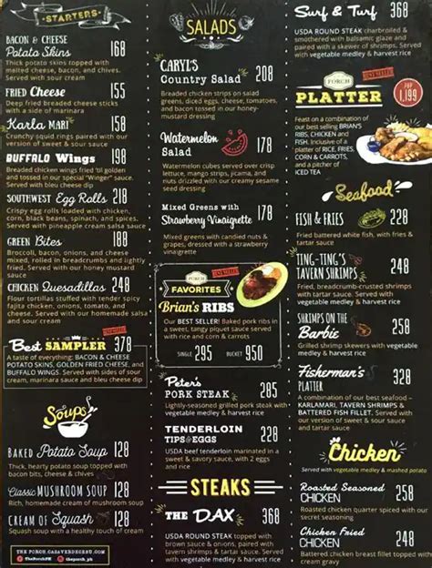 the porch by casa verde menu|The Porch by Casa Verde .